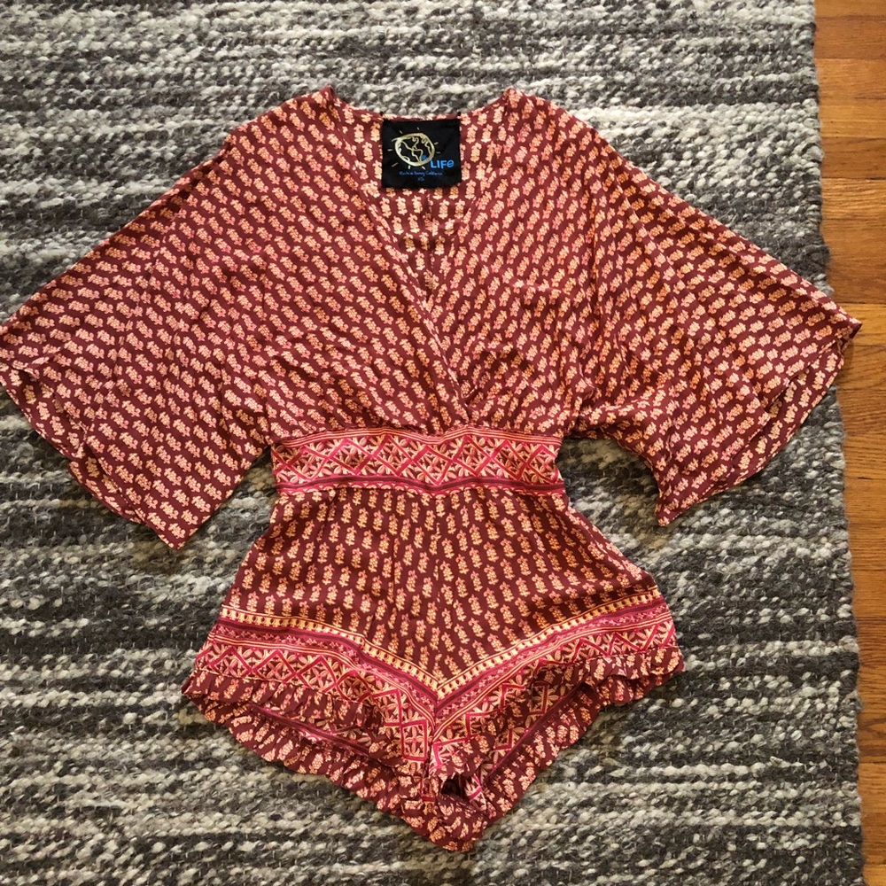 Blue life geisha playsuit romper xs